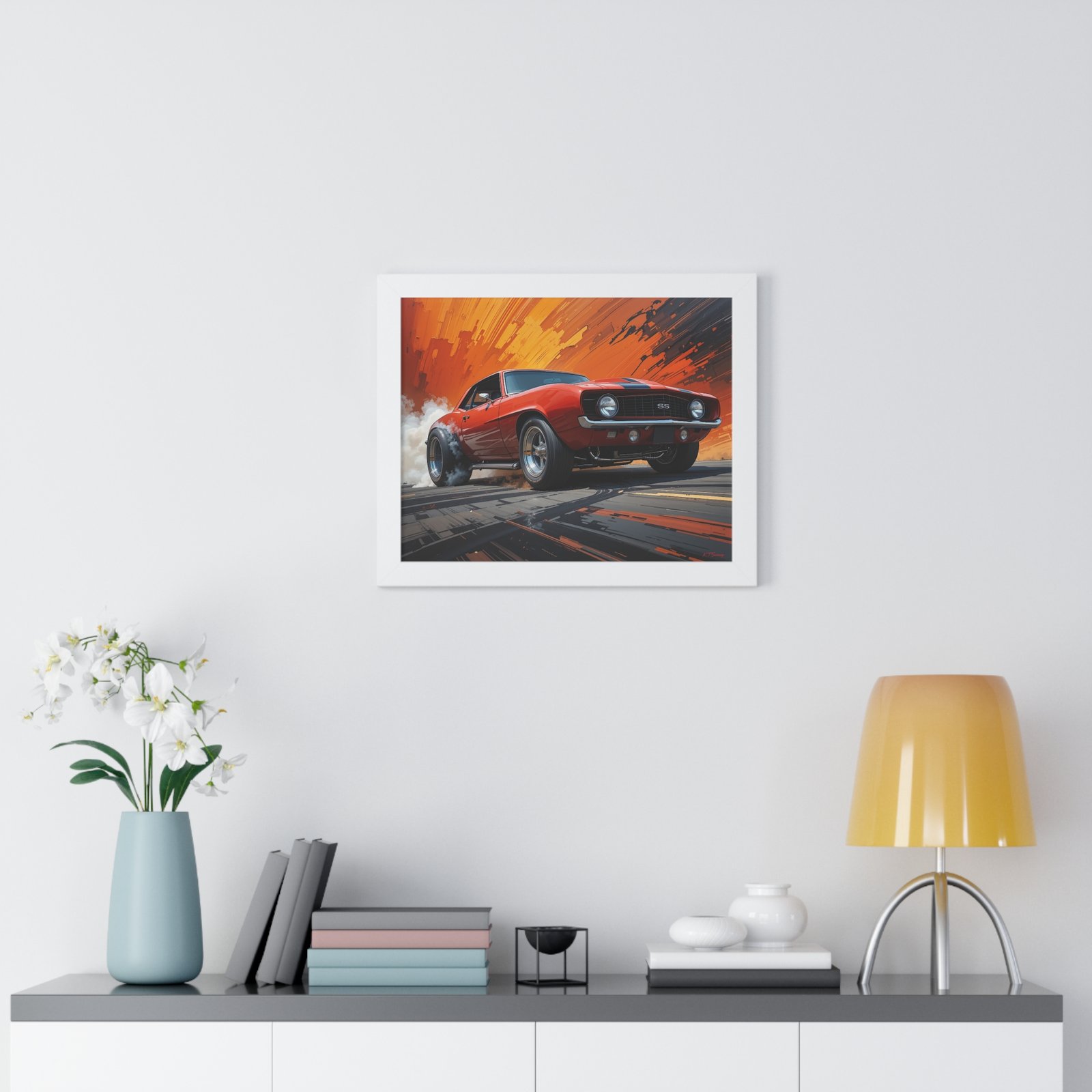 1969 Camaro Hot Rod Gasser Wall Art Framed Print in Classic Orange | Studio Edition Muscle Car Collector’s Artwork - Image 20