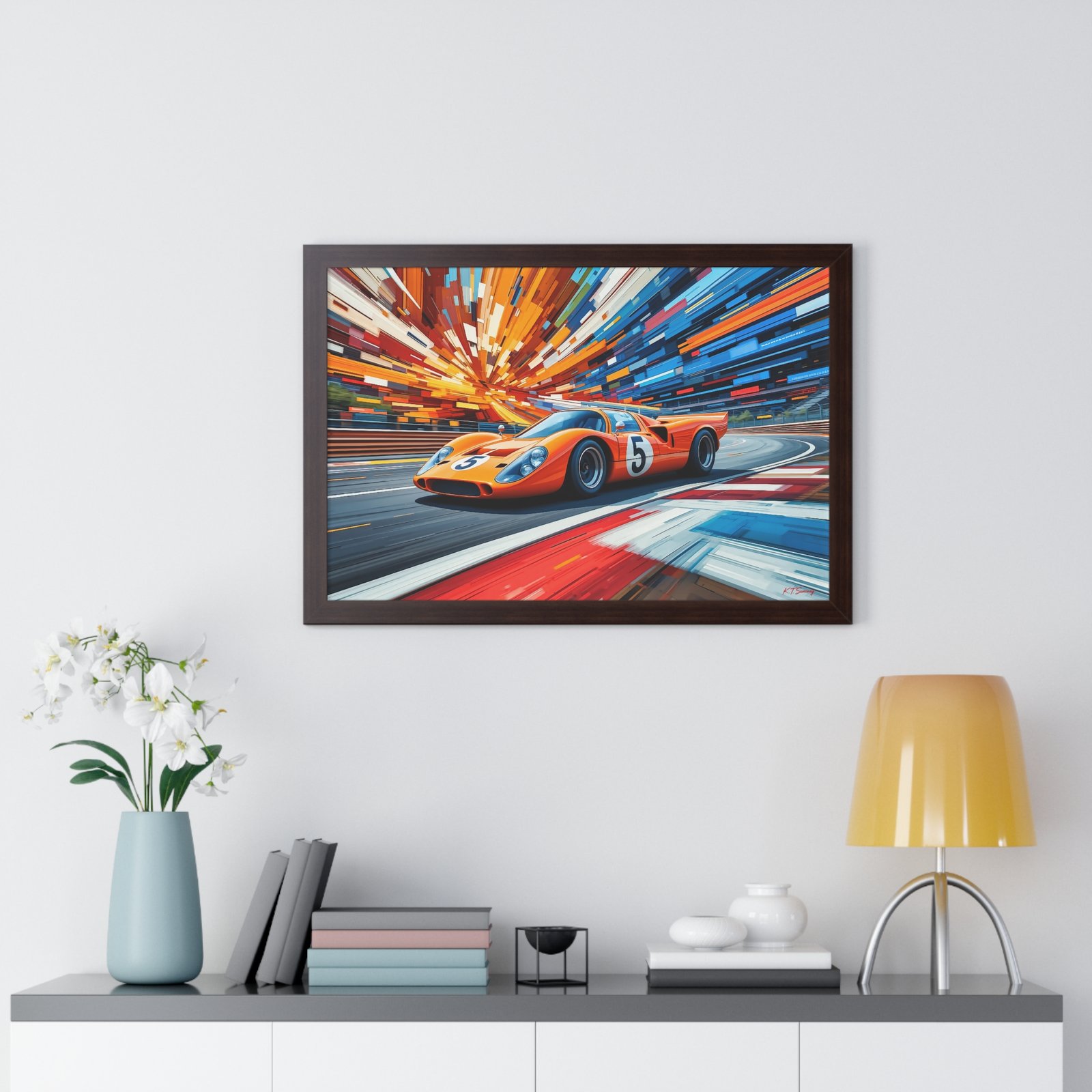 McLaren Le Mans Inspired Racing Car Wall Art Framed Print in Classic Papaya | Studio Edition Motorsport Artwork - Image 17