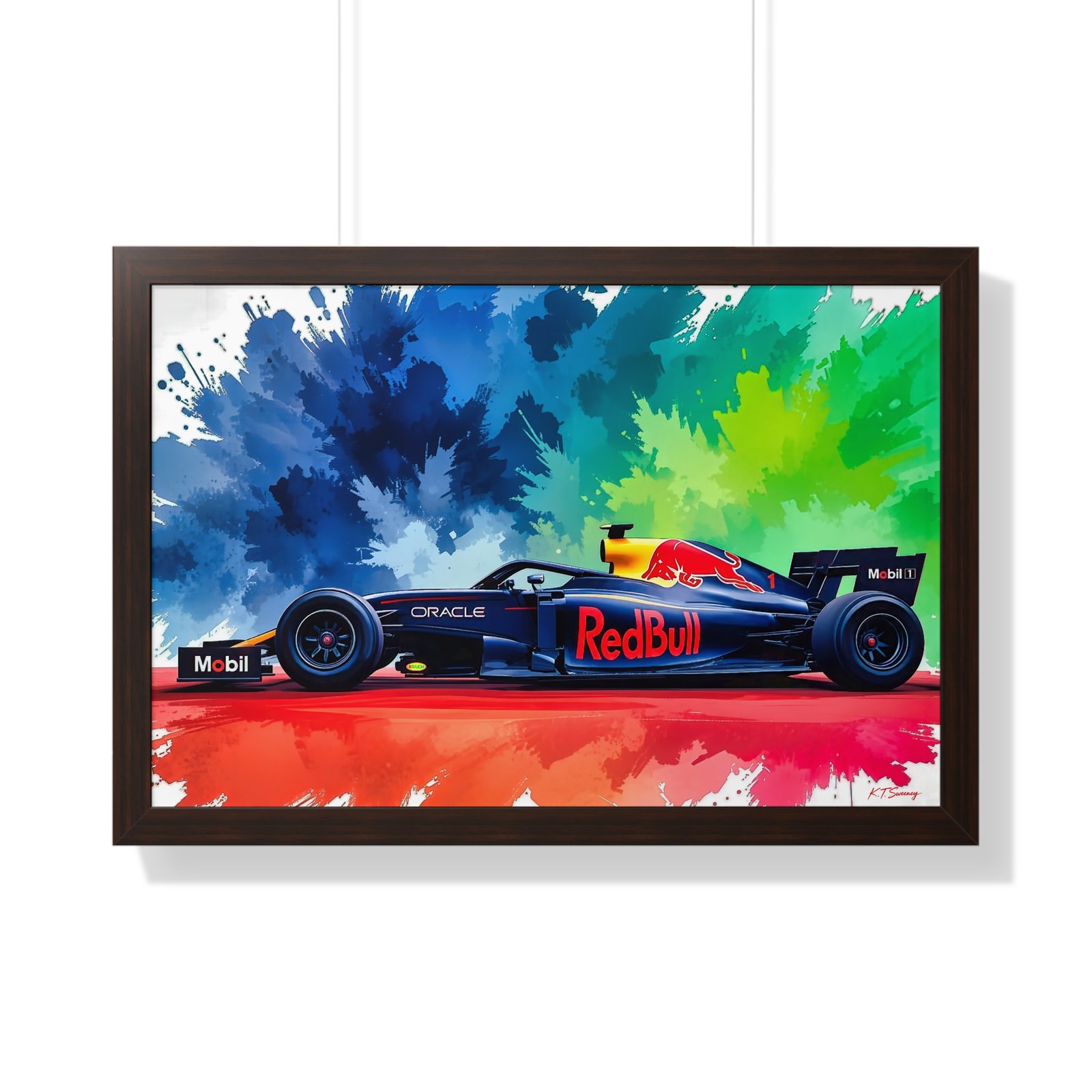 Limited Edition Red Bull F1 Wall Art Framed Print with Exploding Watercolor Style Design | Collector’s Formula 1 Artwork - Image 10
