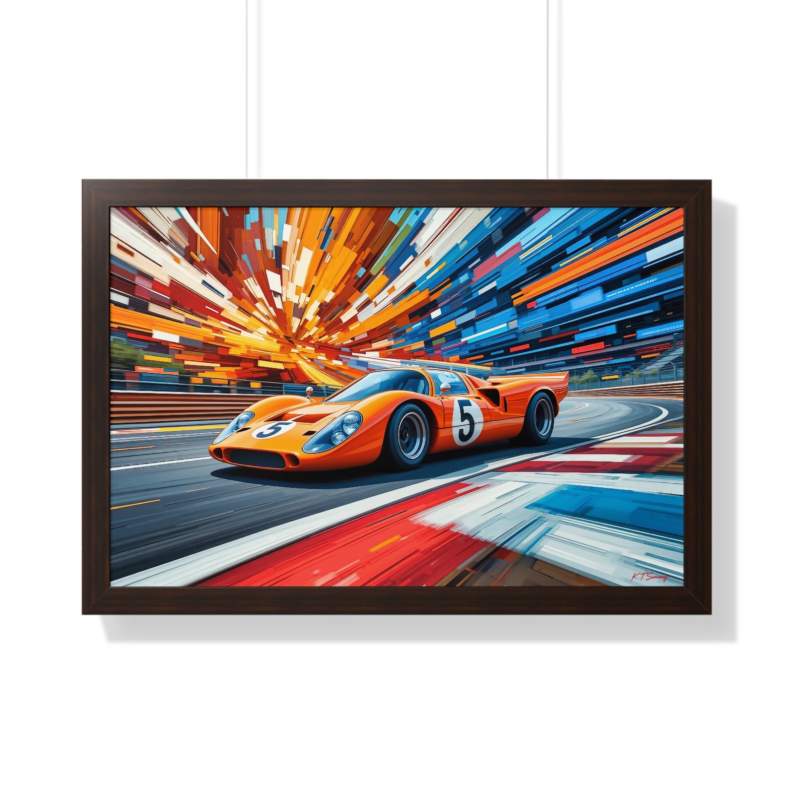 McLaren Le Mans Inspired Racing Car Wall Art Framed Print in Classic Papaya | Studio Edition Motorsport Artwork - Image 16