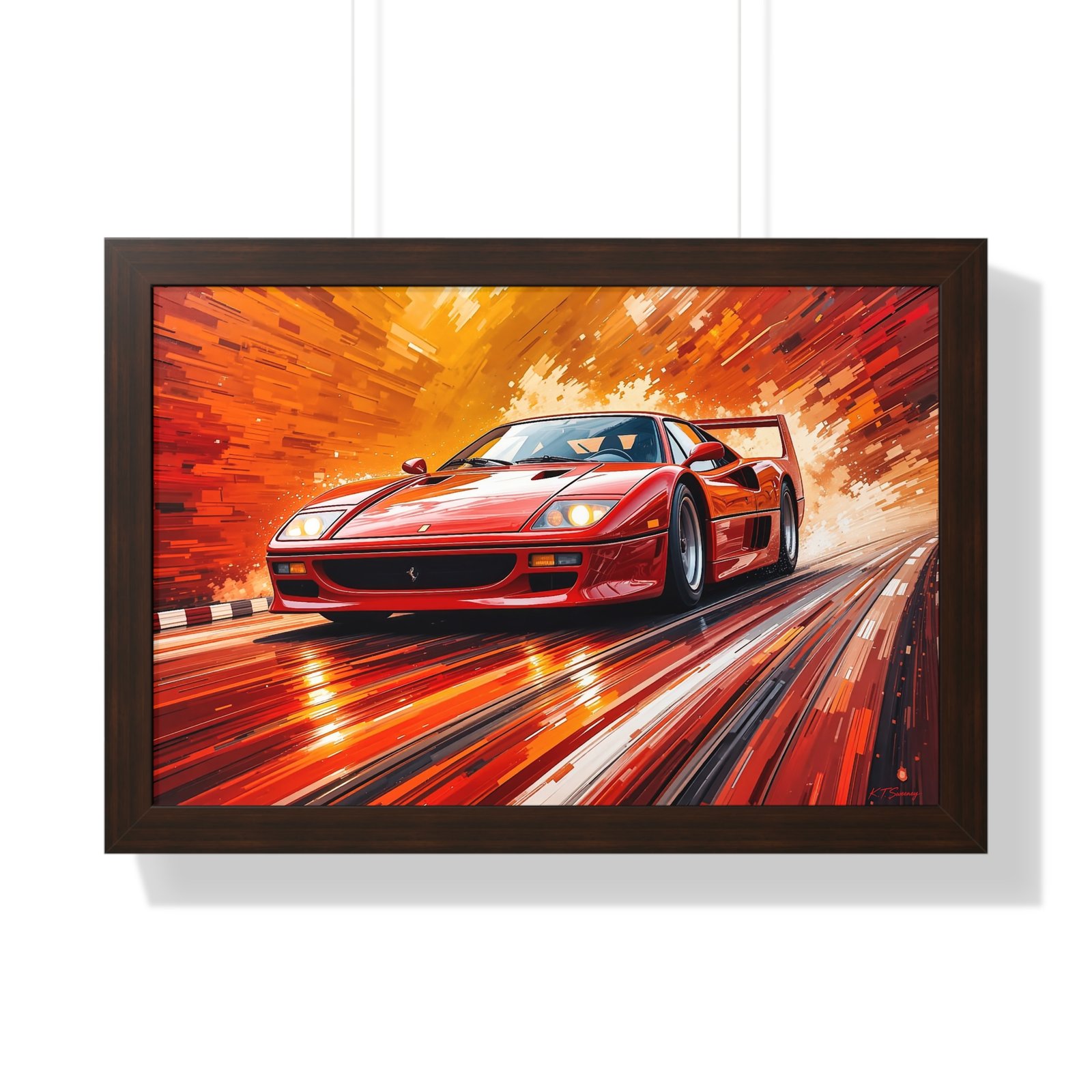 Limited Edition Ferrari F40 Wall Art Framed Print with 3D Textured Paint Style | Classic Ferrari Collector’s Artwork with Certificate - Image 13