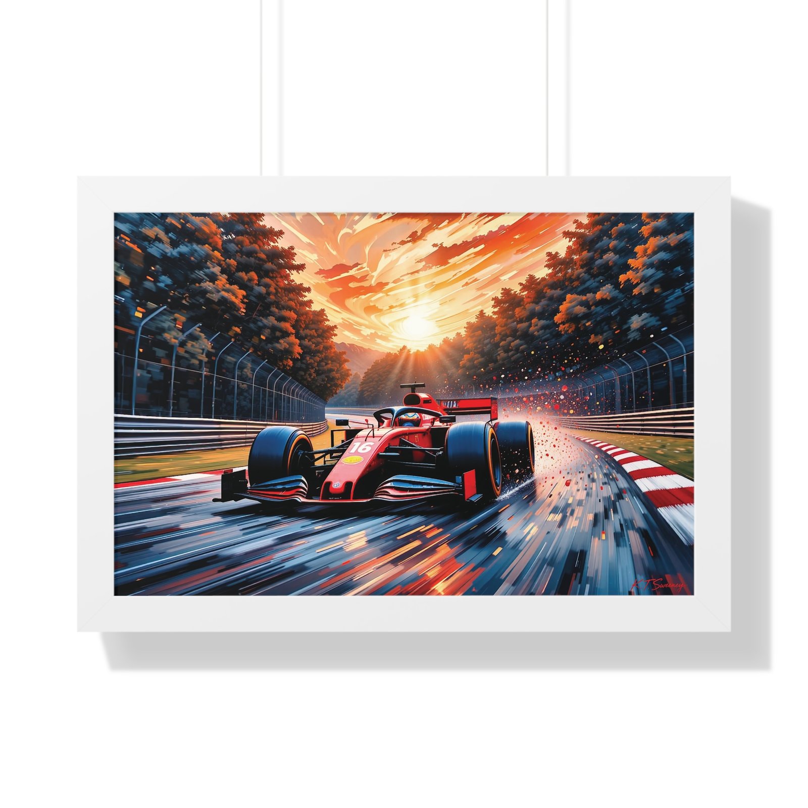 Exclusive Edition Charles Leclerc Ferrari F1 Wall Art Framed Print with Textured Artistic Design | Collector’s Formula 1 Artwork - Image 13