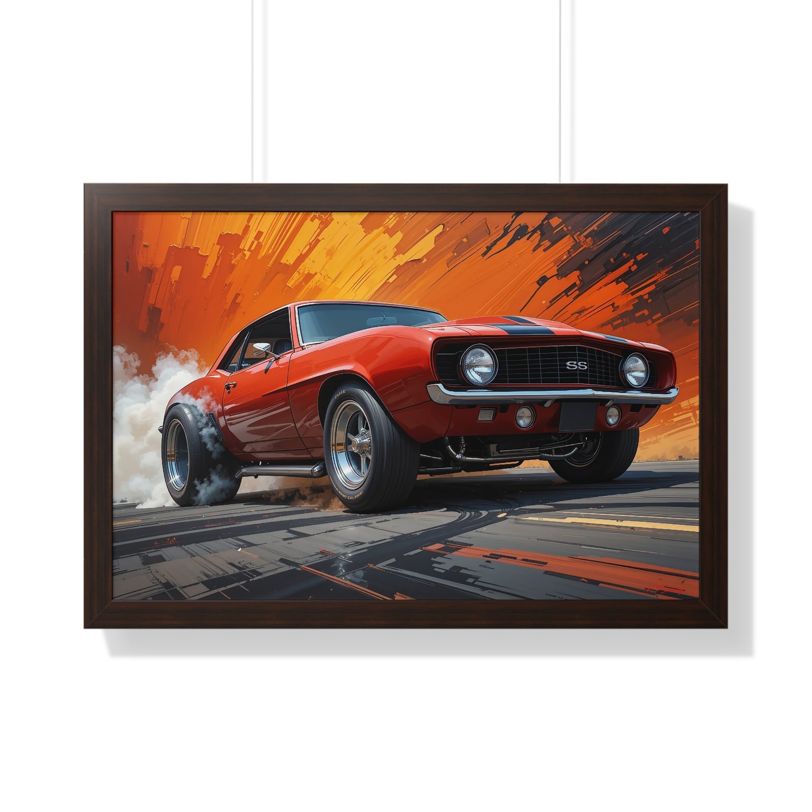 1969 Camaro Hot Rod Gasser Wall Art Framed Print in Classic Orange | Studio Edition Muscle Car Collector’s Artwork - Image 16