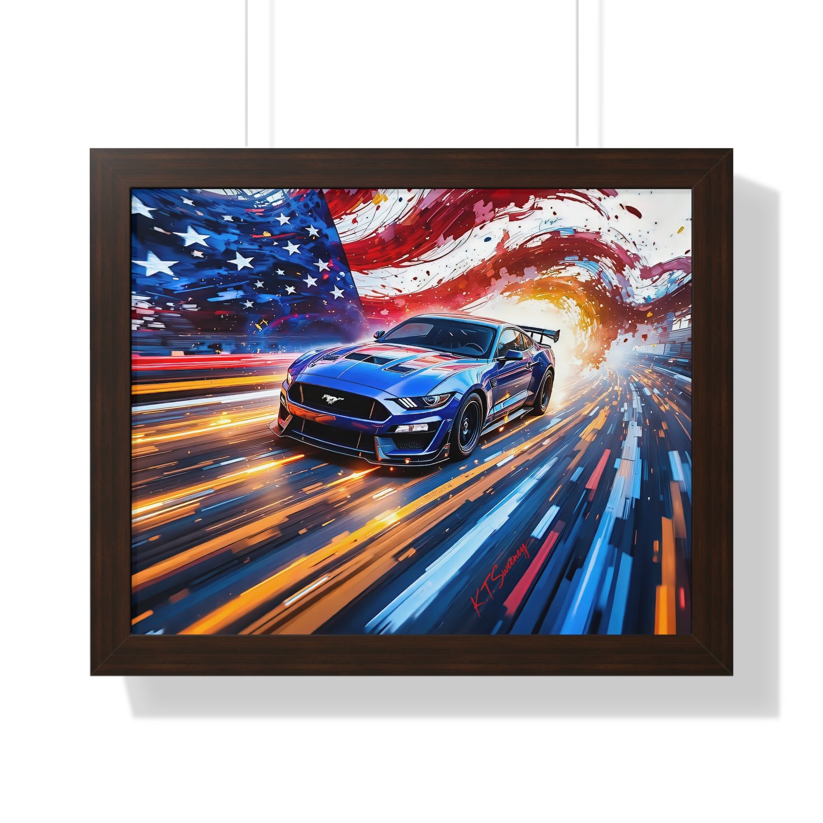 Limited Edition Mustang GT and American Flag | Classic Mustang Collector’s Artwork - Image 4