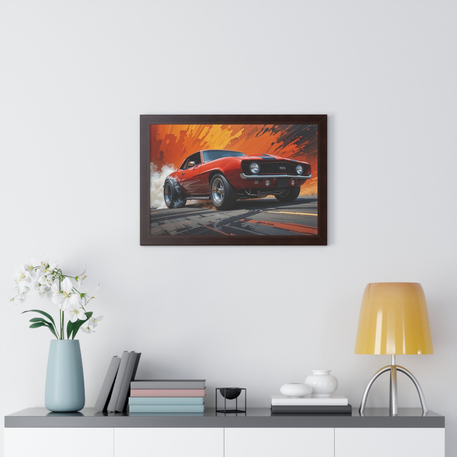 1969 Camaro Hot Rod Gasser Wall Art Framed Print in Classic Orange | Studio Edition Muscle Car Collector’s Artwork - Image 14
