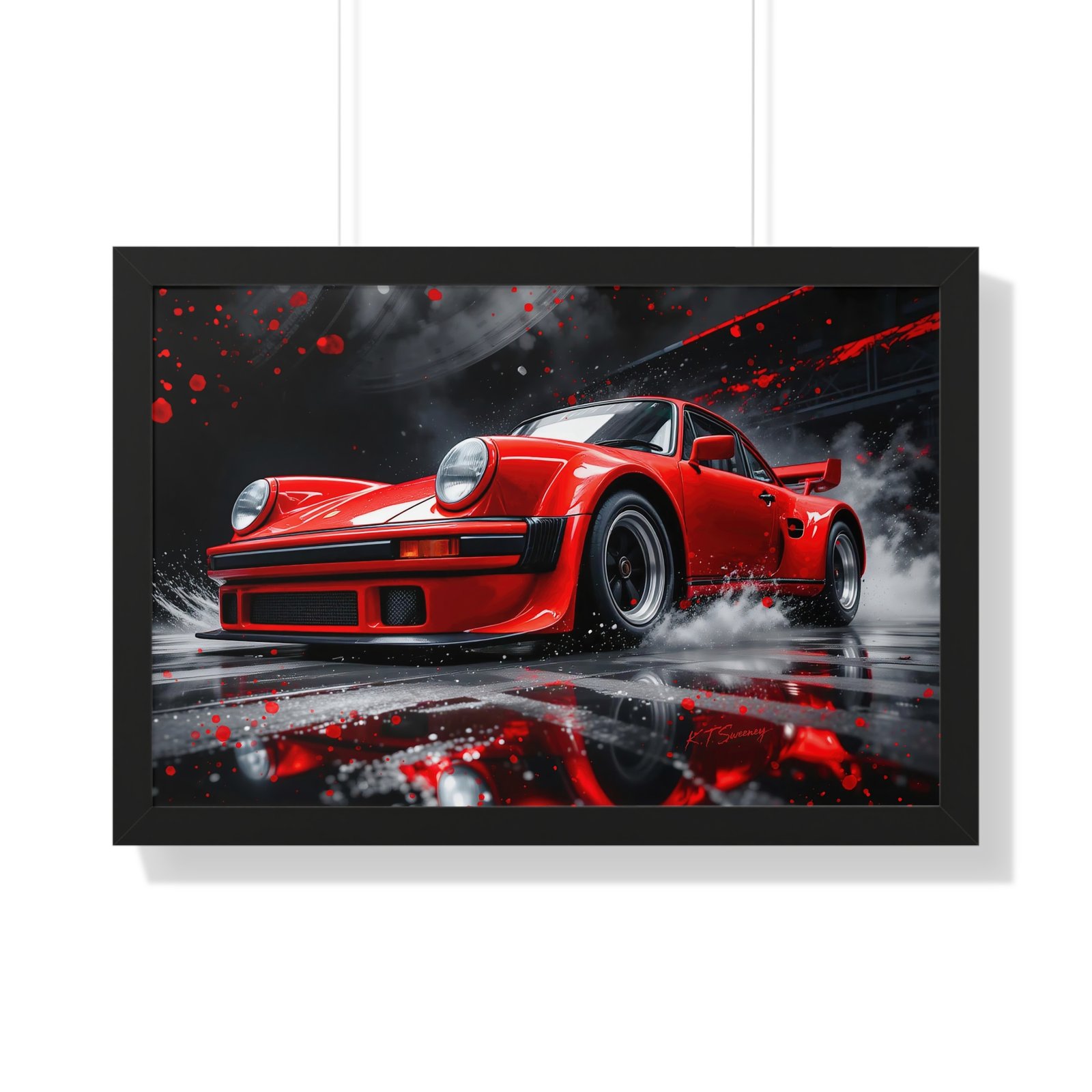 Limited Edition Porsche 930 Turbo Wall Art Framed Print in Red | Classic Porsche Collector’s Artwork - Image 7