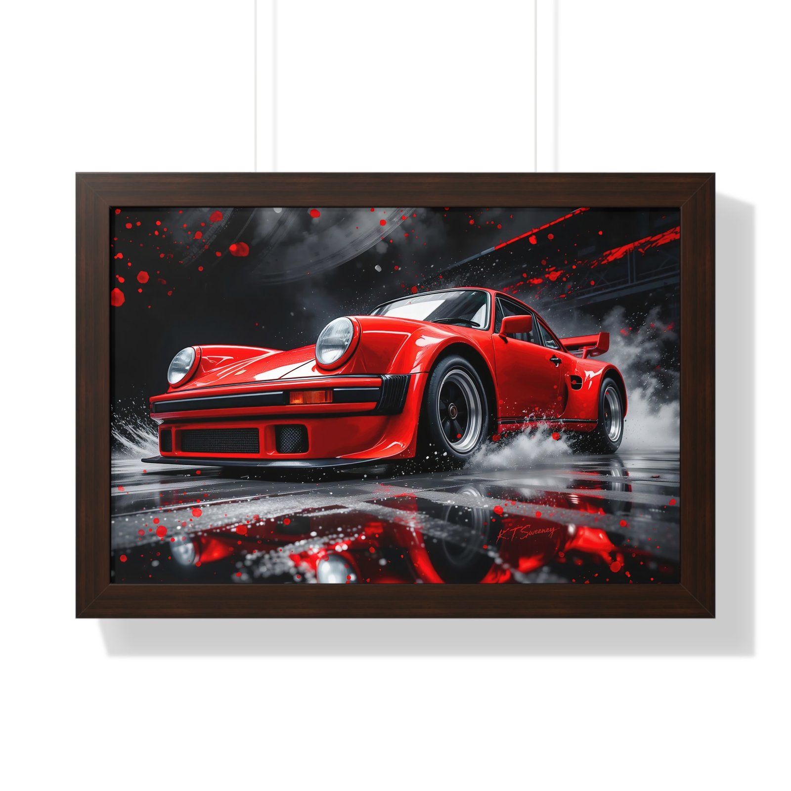Limited Edition Porsche 930 Turbo Wall Art Framed Print in Red | Classic Porsche Collector’s Artwork - Image 13