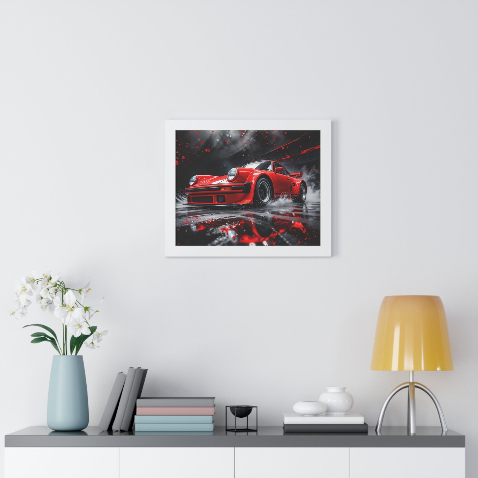 Limited Edition Porsche 930 Turbo Wall Art Framed Print in Red | Classic Porsche Collector’s Artwork - Image 20