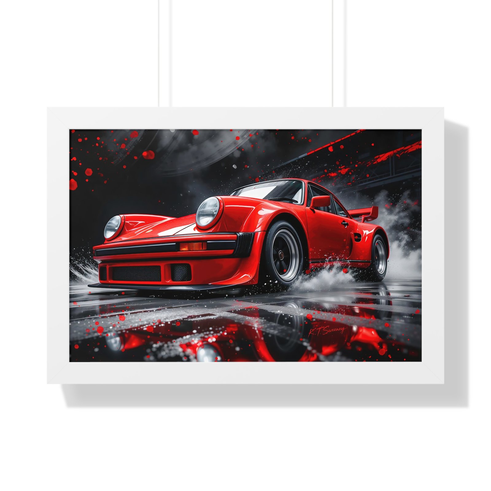 Limited Edition Porsche 930 Turbo Wall Art Framed Print in Red | Classic Porsche Collector’s Artwork - Image 22