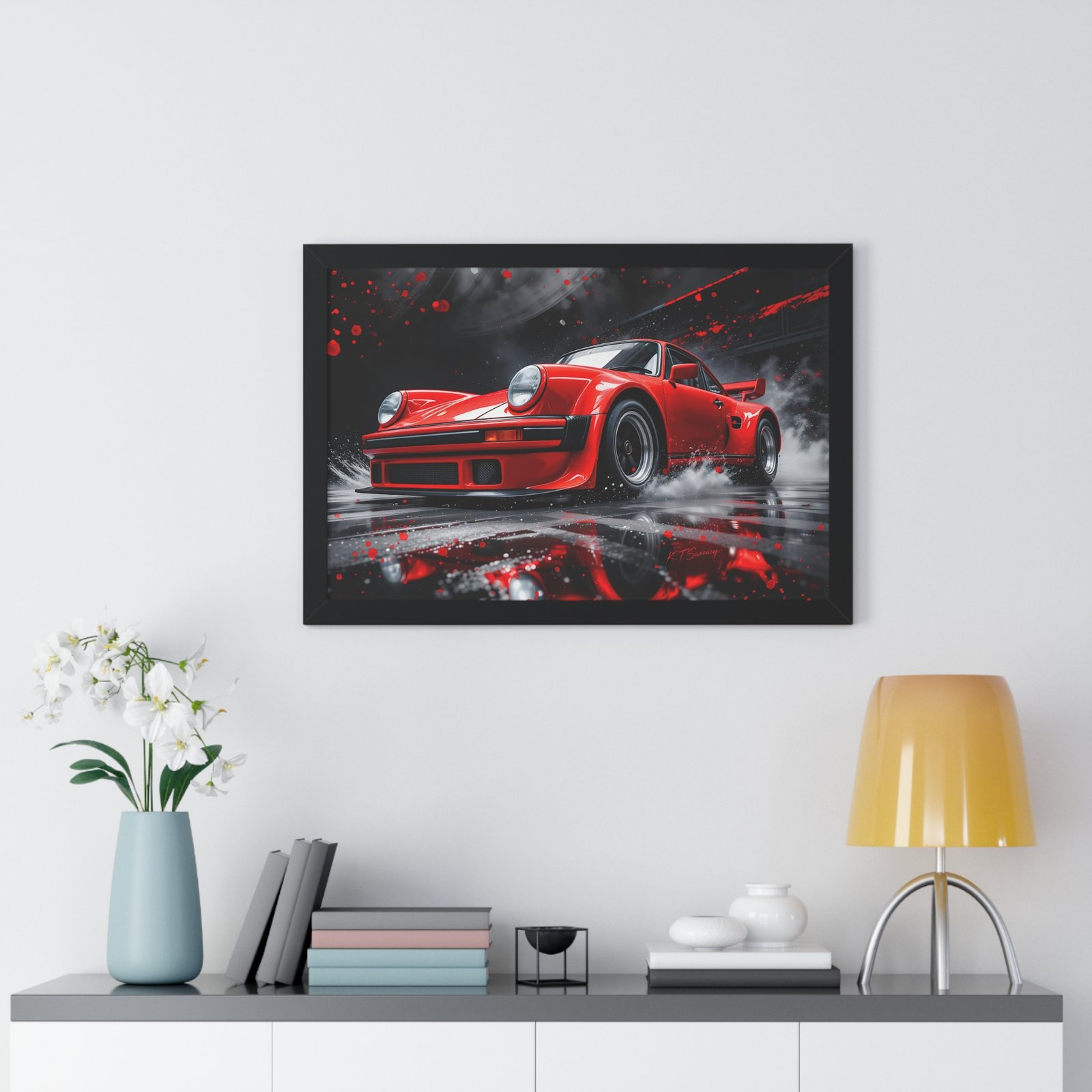 Limited Edition Porsche 930 Turbo Wall Art Framed Print in Red | Classic Porsche Collector’s Artwork - Image 8