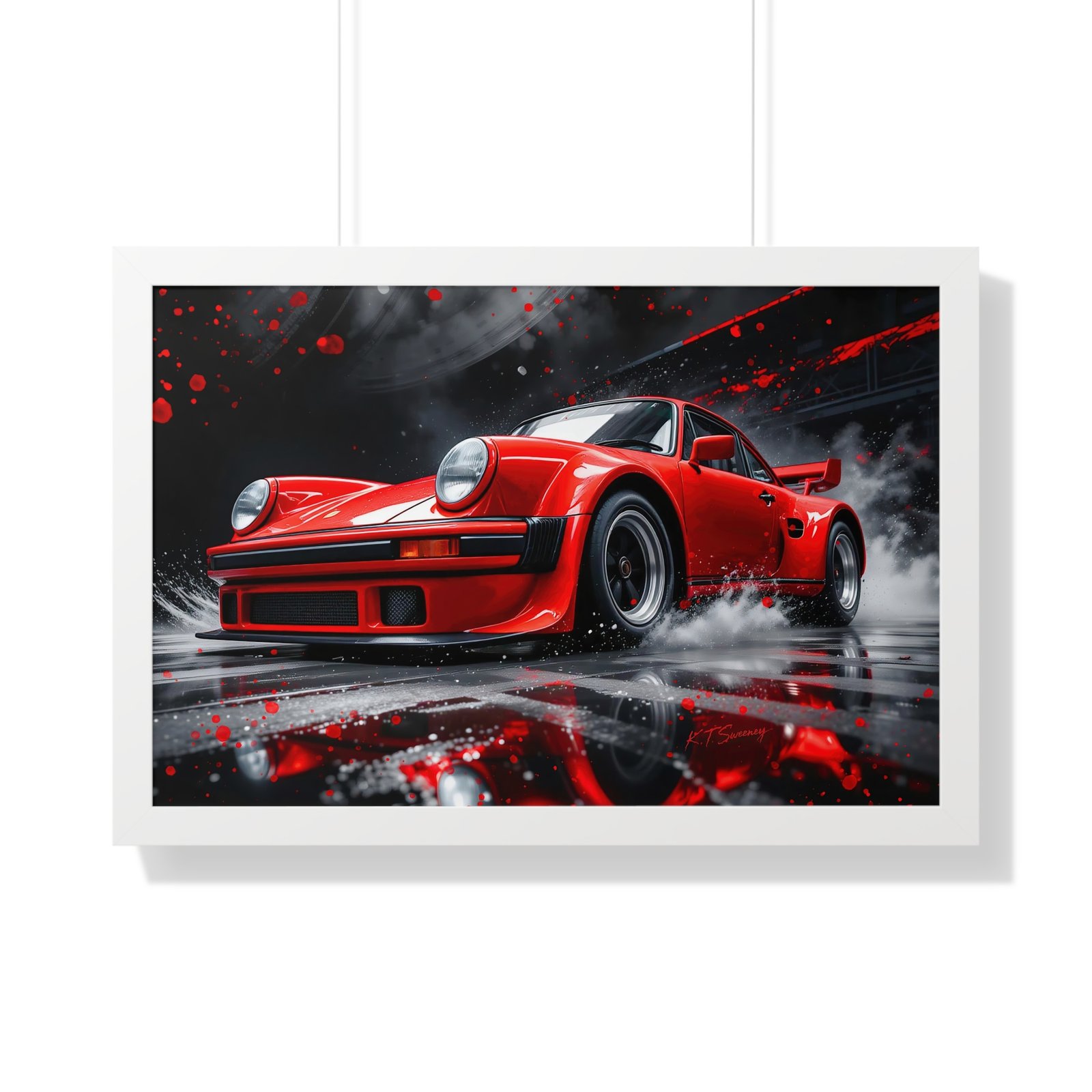 Limited Edition Porsche 930 Turbo Wall Art Framed Print in Red | Classic Porsche Collector’s Artwork - Image 25
