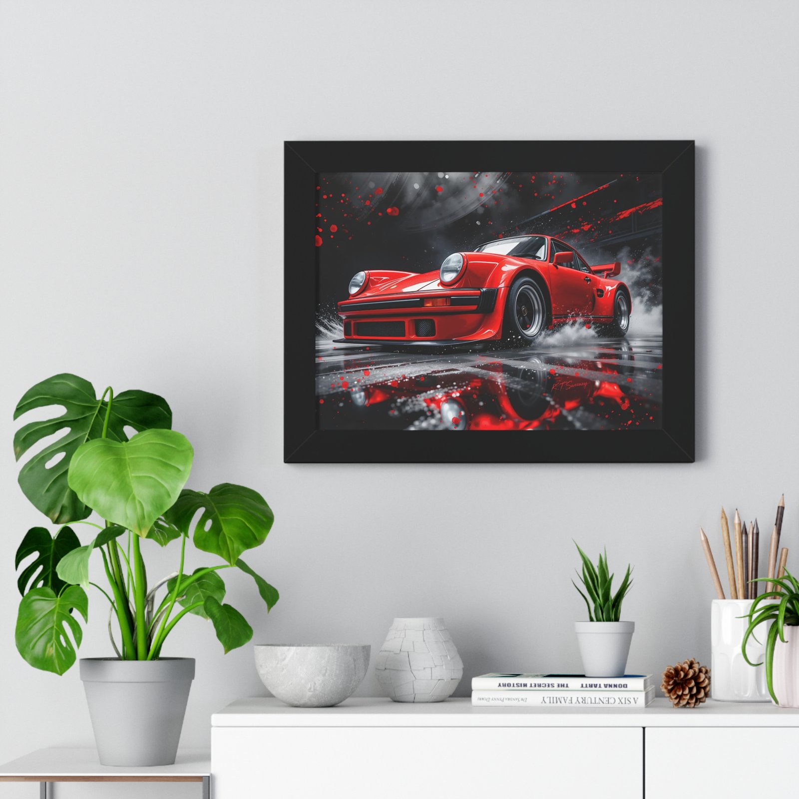 Limited Edition Porsche 930 Turbo Wall Art Framed Print in Red | Classic Porsche Collector’s Artwork - Image 29