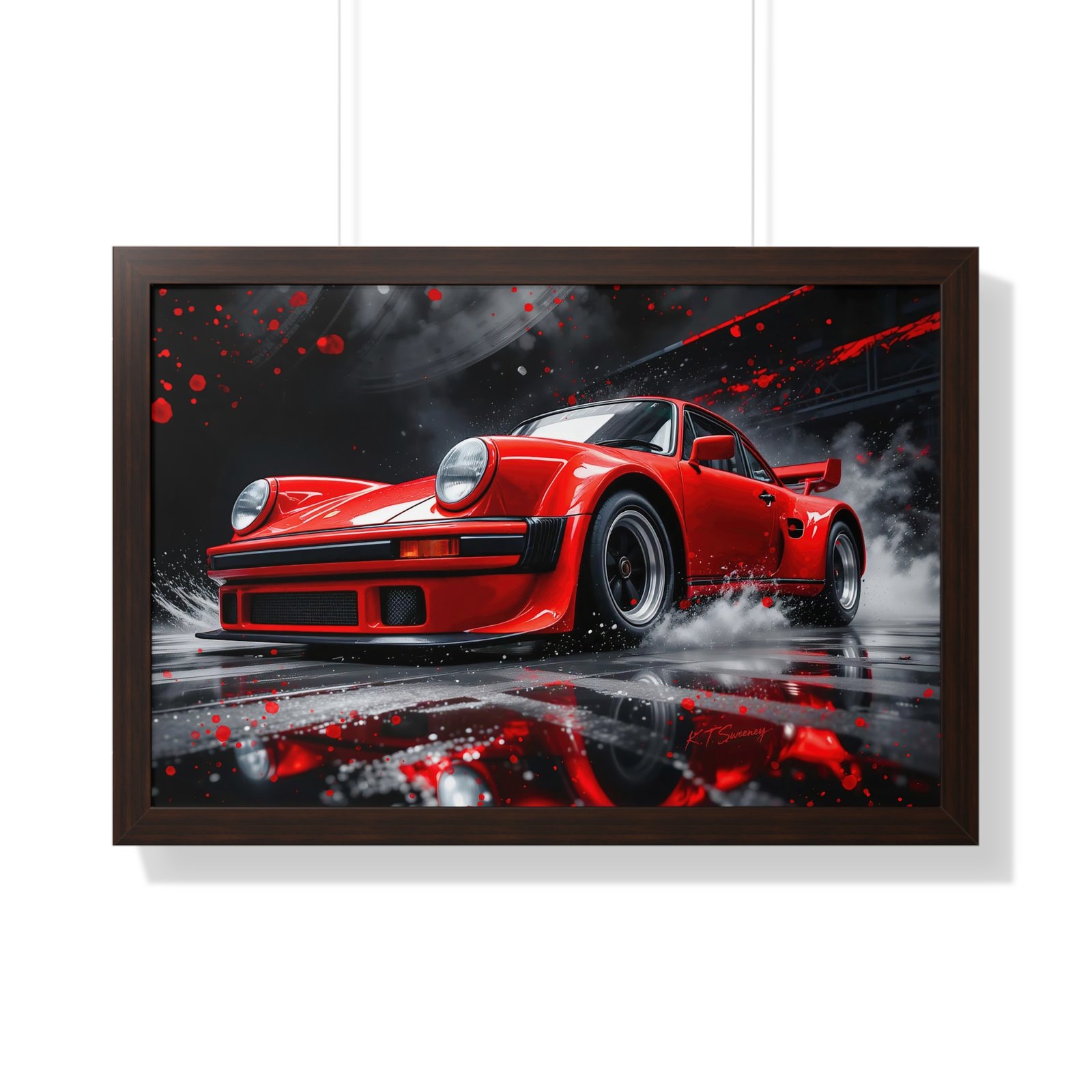 Limited Edition Porsche 930 Turbo Wall Art Framed Print in Red | Classic Porsche Collector’s Artwork - Image 16