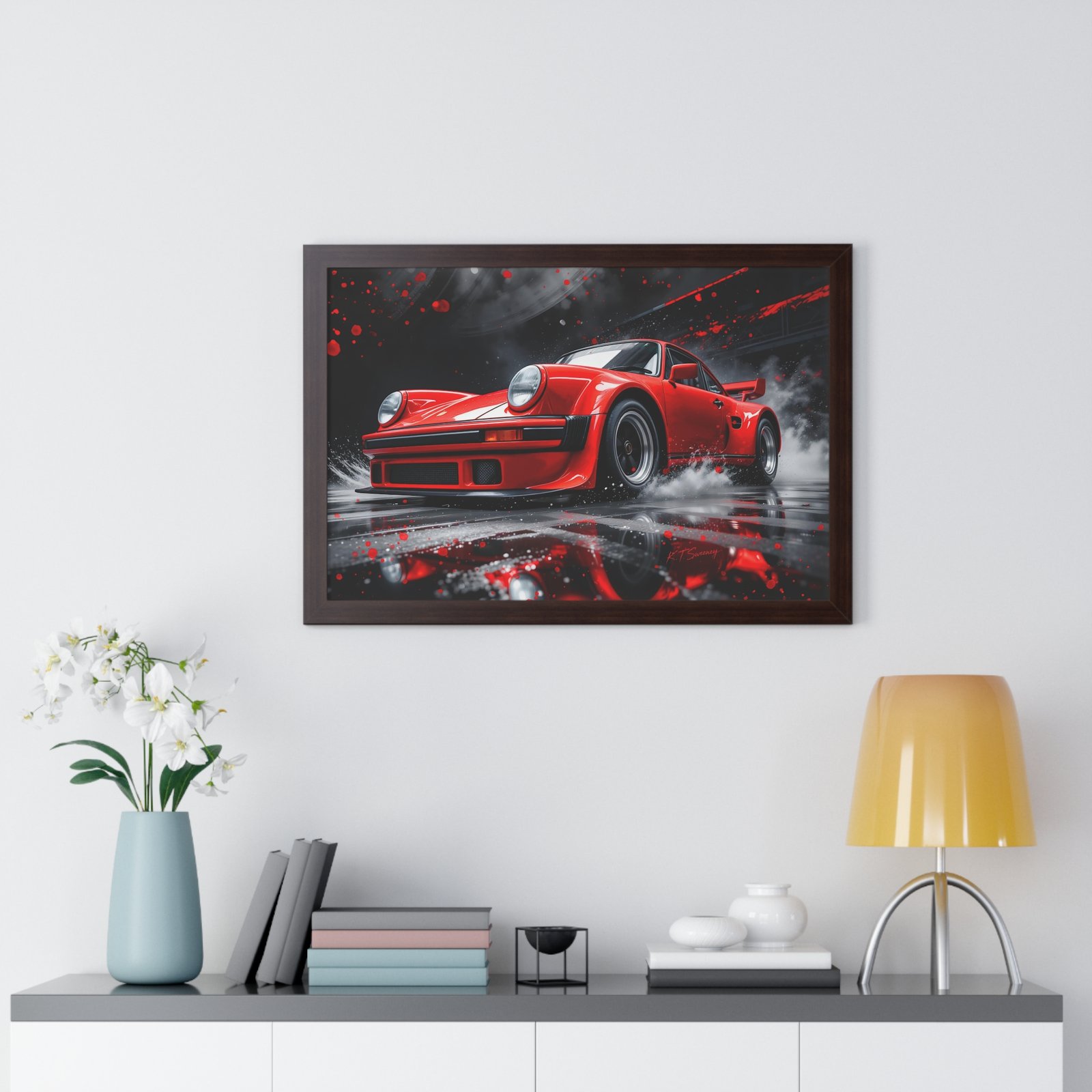 Limited Edition Porsche 930 Turbo Wall Art Framed Print in Red | Classic Porsche Collector’s Artwork - Image 17