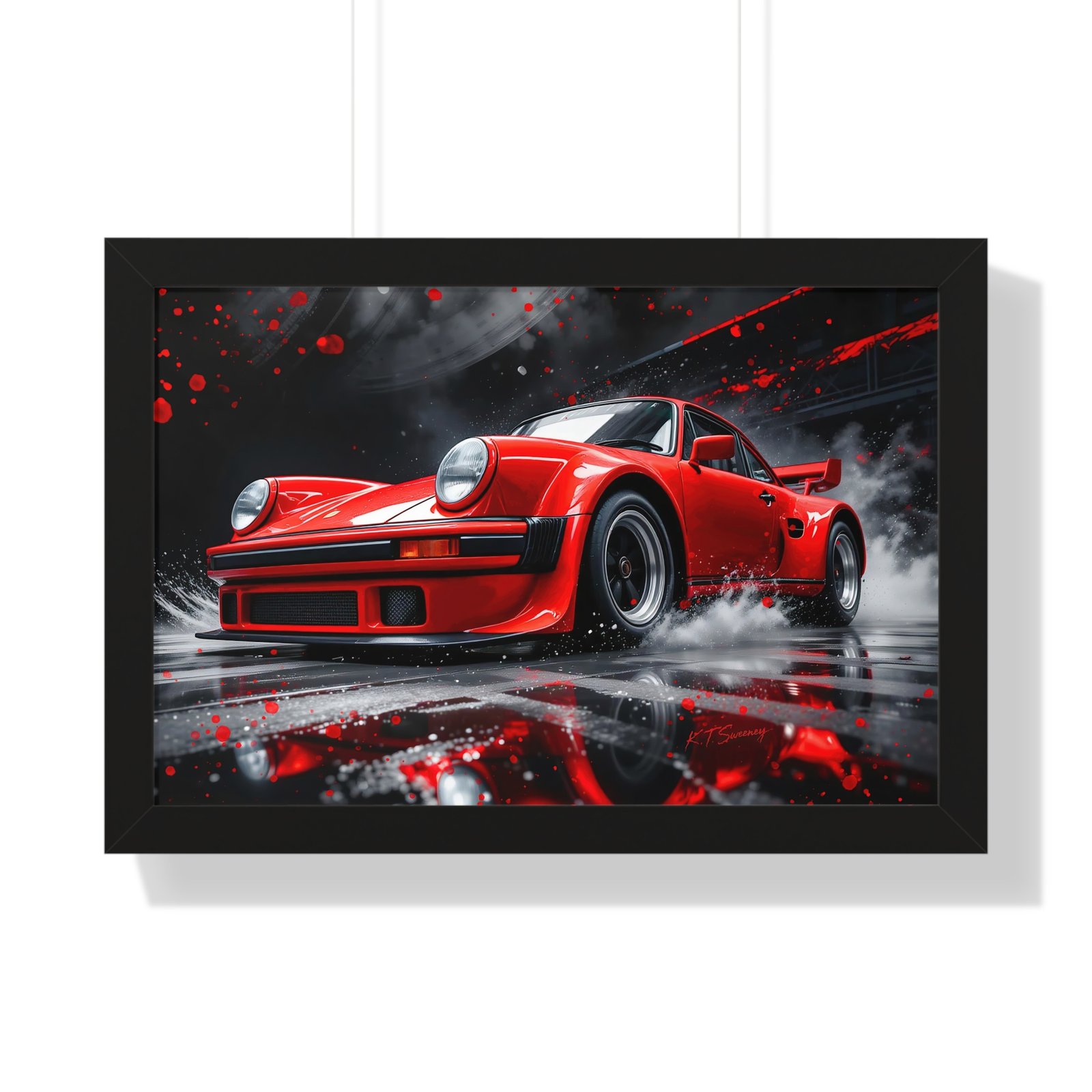 Limited Edition Porsche 930 Turbo Wall Art Framed Print in Red | Classic Porsche Collector’s Artwork - Image 4