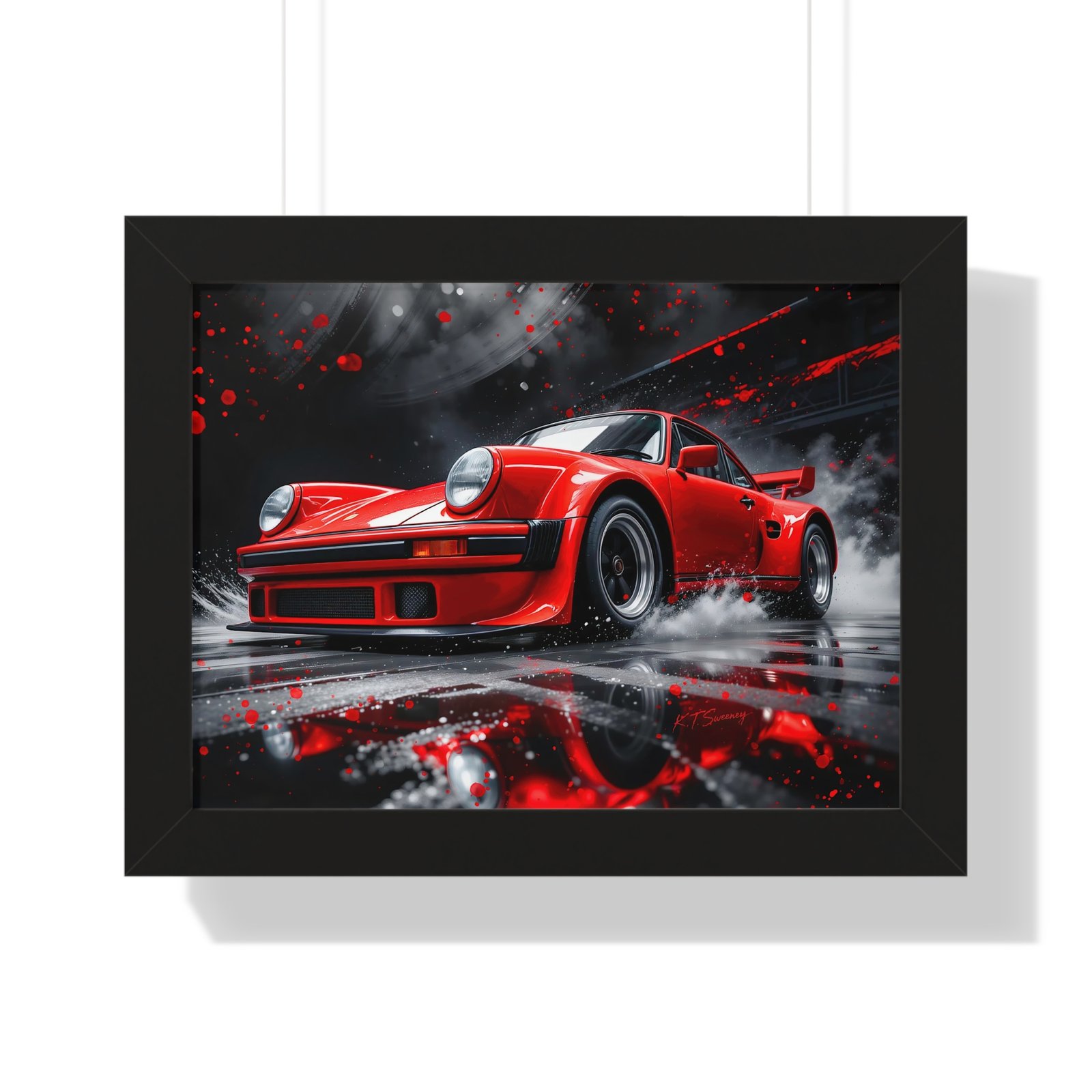 Limited Edition Porsche 930 Turbo Wall Art Framed Print in Red | Classic Porsche Collector’s Artwork - Image 28