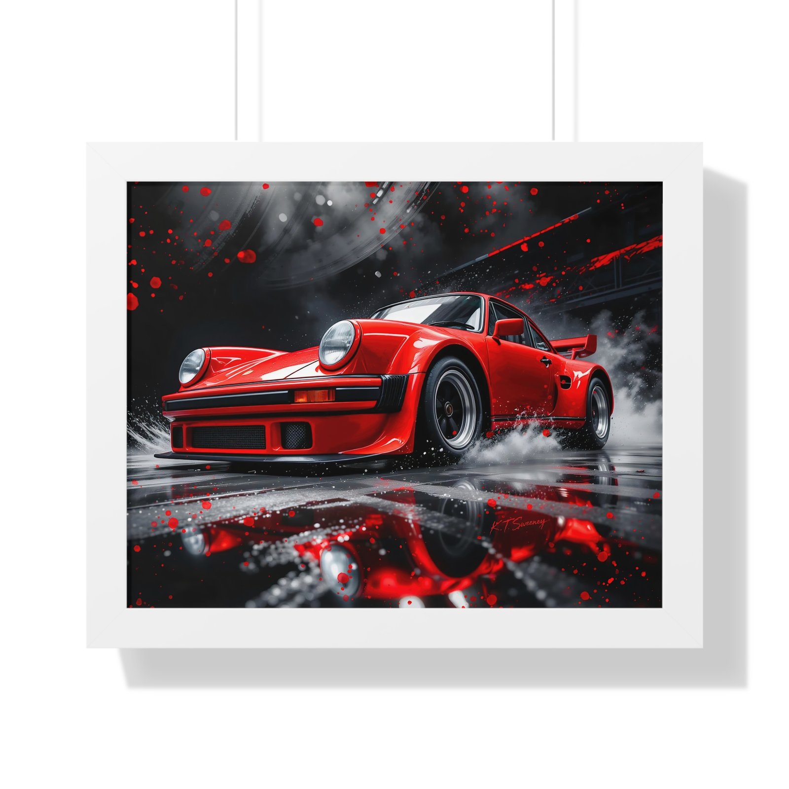 Limited Edition Porsche 930 Turbo Wall Art Framed Print in Red | Classic Porsche Collector’s Artwork - Image 19