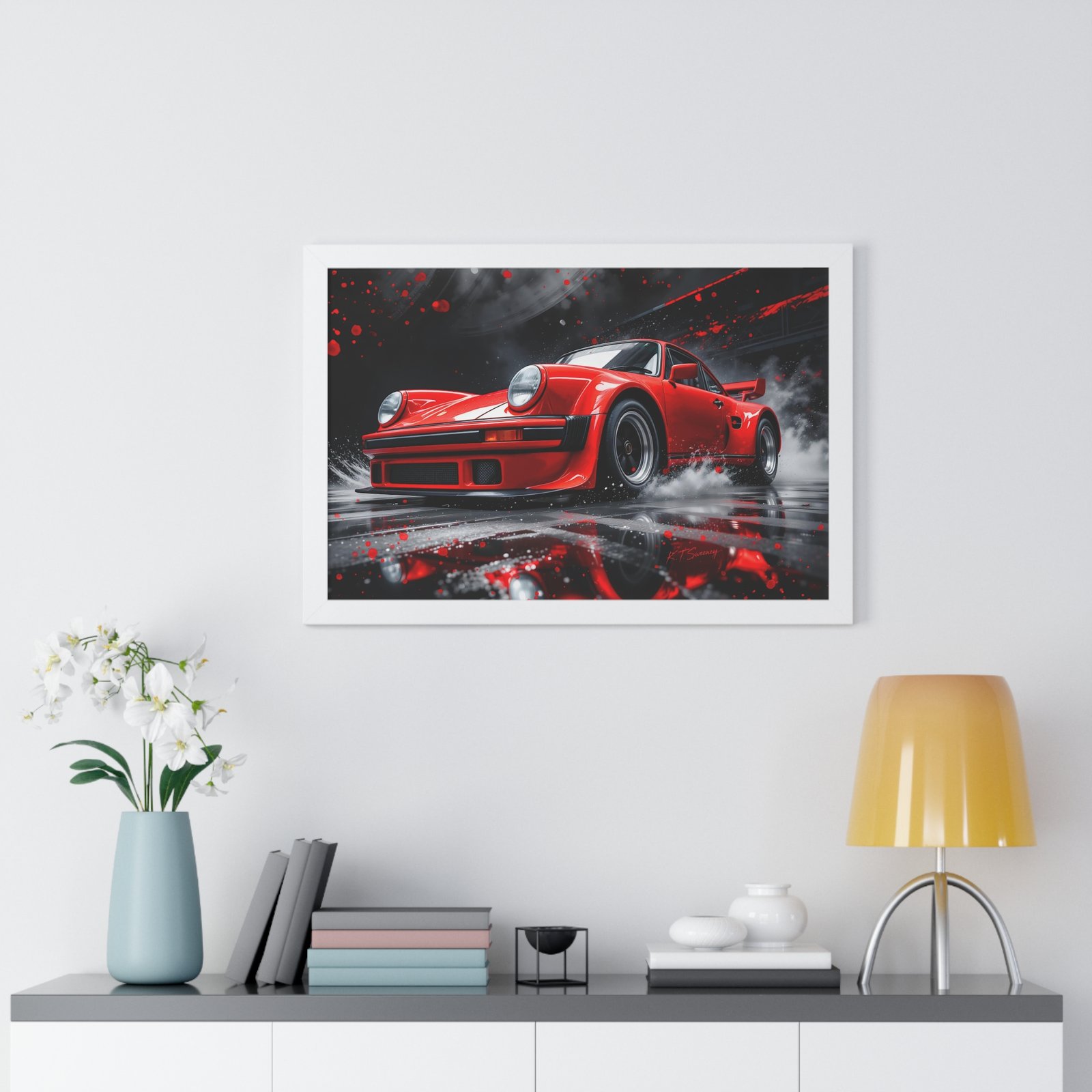 Limited Edition Porsche 930 Turbo Wall Art Framed Print in Red | Classic Porsche Collector’s Artwork - Image 26