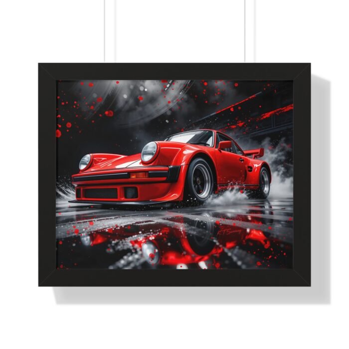 Limited Edition Porsche 930 Turbo Wall Art Framed Print in Red | Classic Porsche Collector’s Artwork