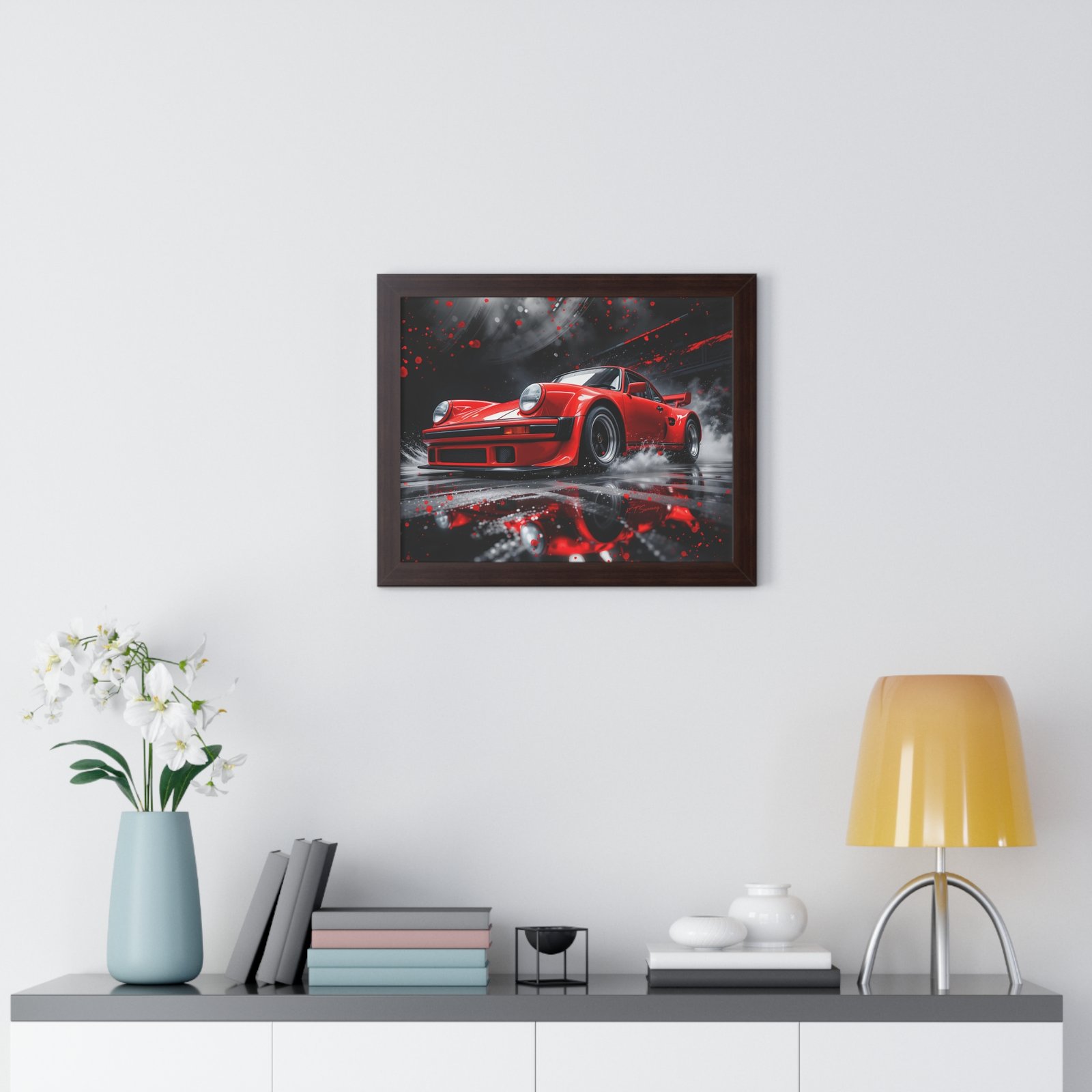 Limited Edition Porsche 930 Turbo Wall Art Framed Print in Red | Classic Porsche Collector’s Artwork - Image 11