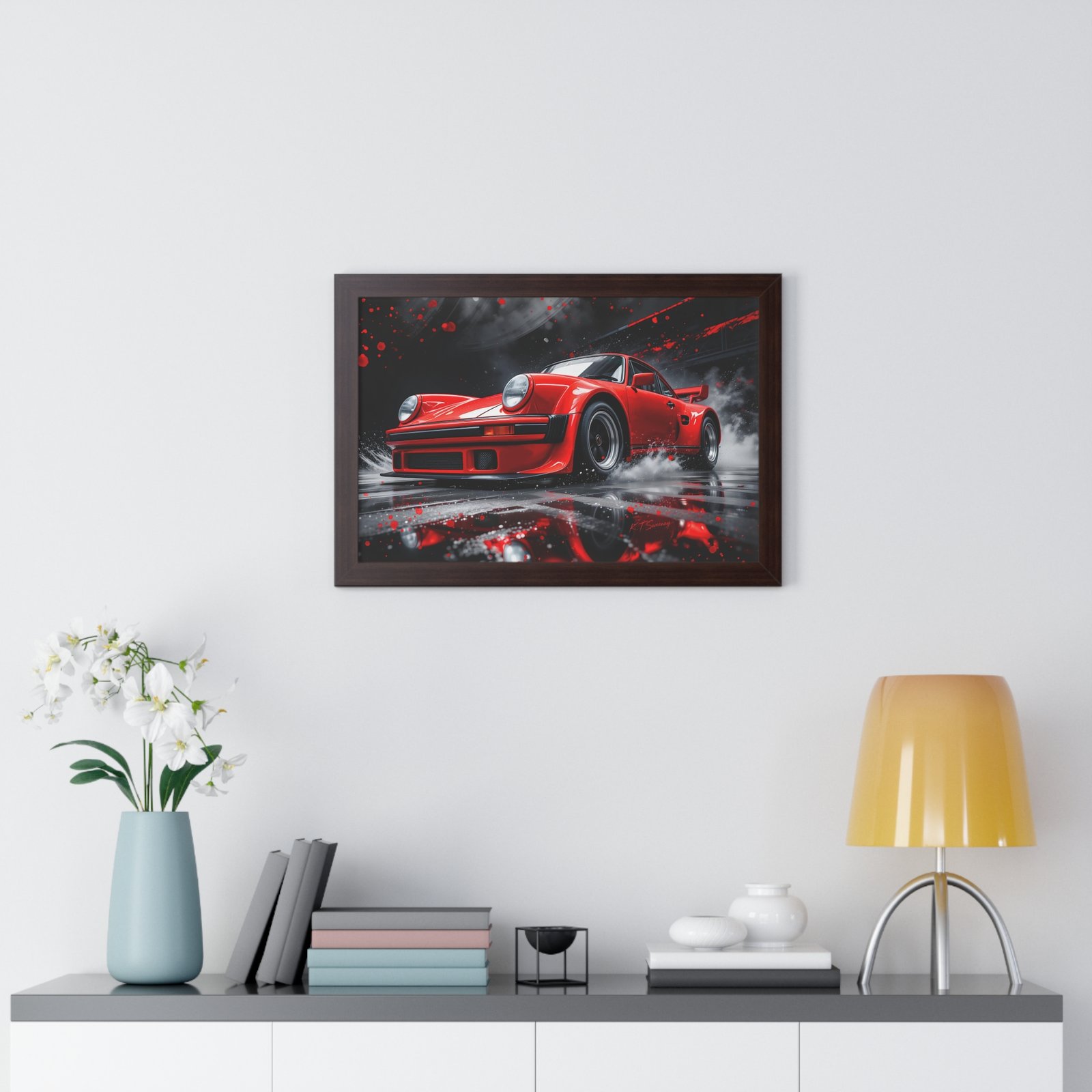 Limited Edition Porsche 930 Turbo Wall Art Framed Print in Red | Classic Porsche Collector’s Artwork - Image 14
