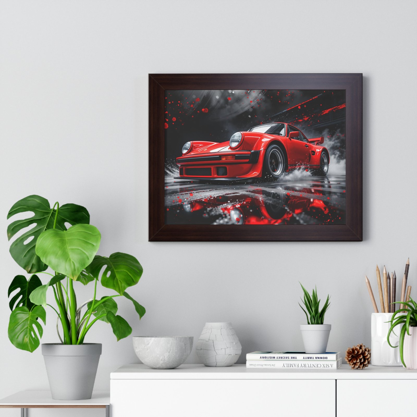 Limited Edition Porsche 930 Turbo Wall Art Framed Print in Red | Classic Porsche Collector’s Artwork - Image 32