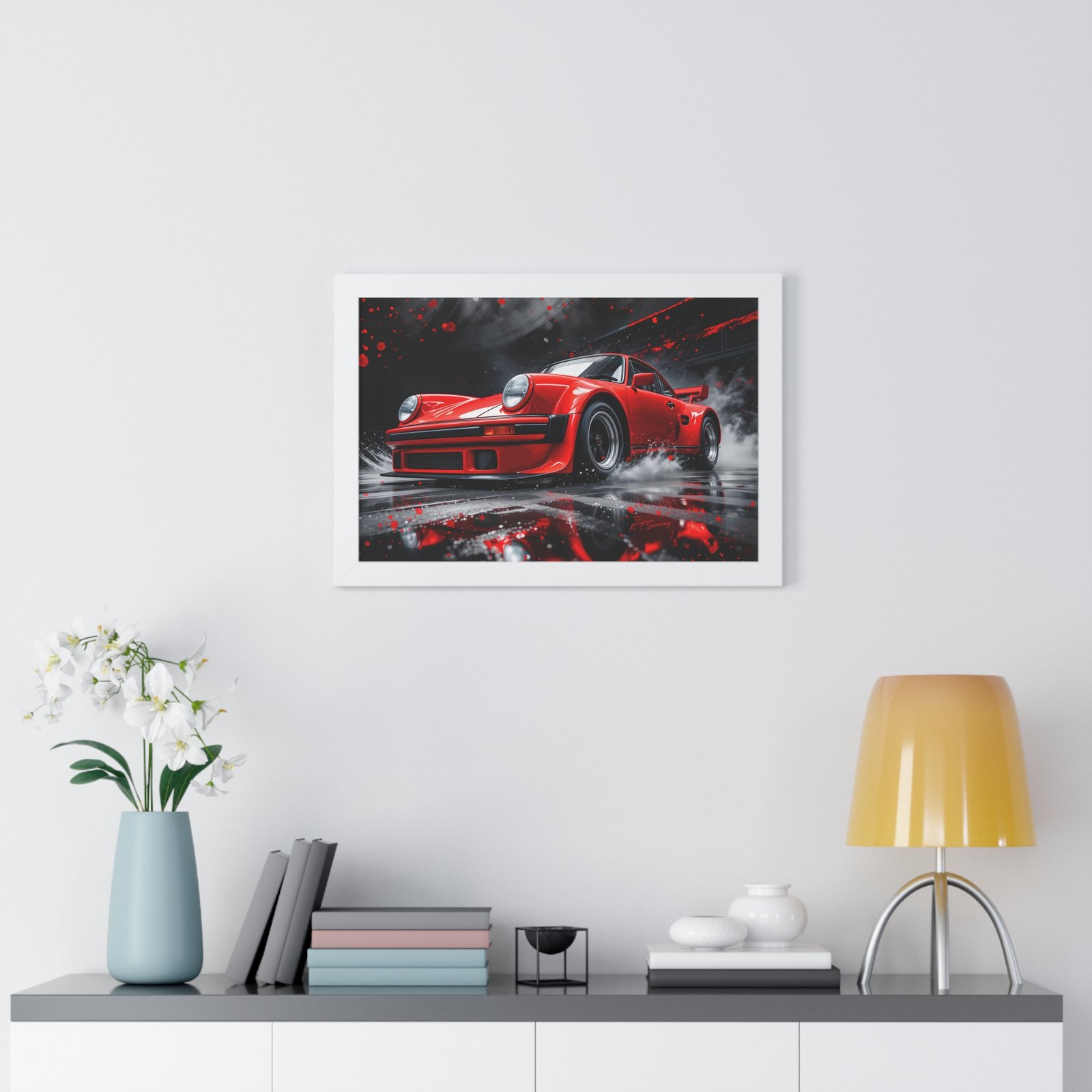 Limited Edition Porsche 930 Turbo Wall Art Framed Print in Red | Classic Porsche Collector’s Artwork - Image 23