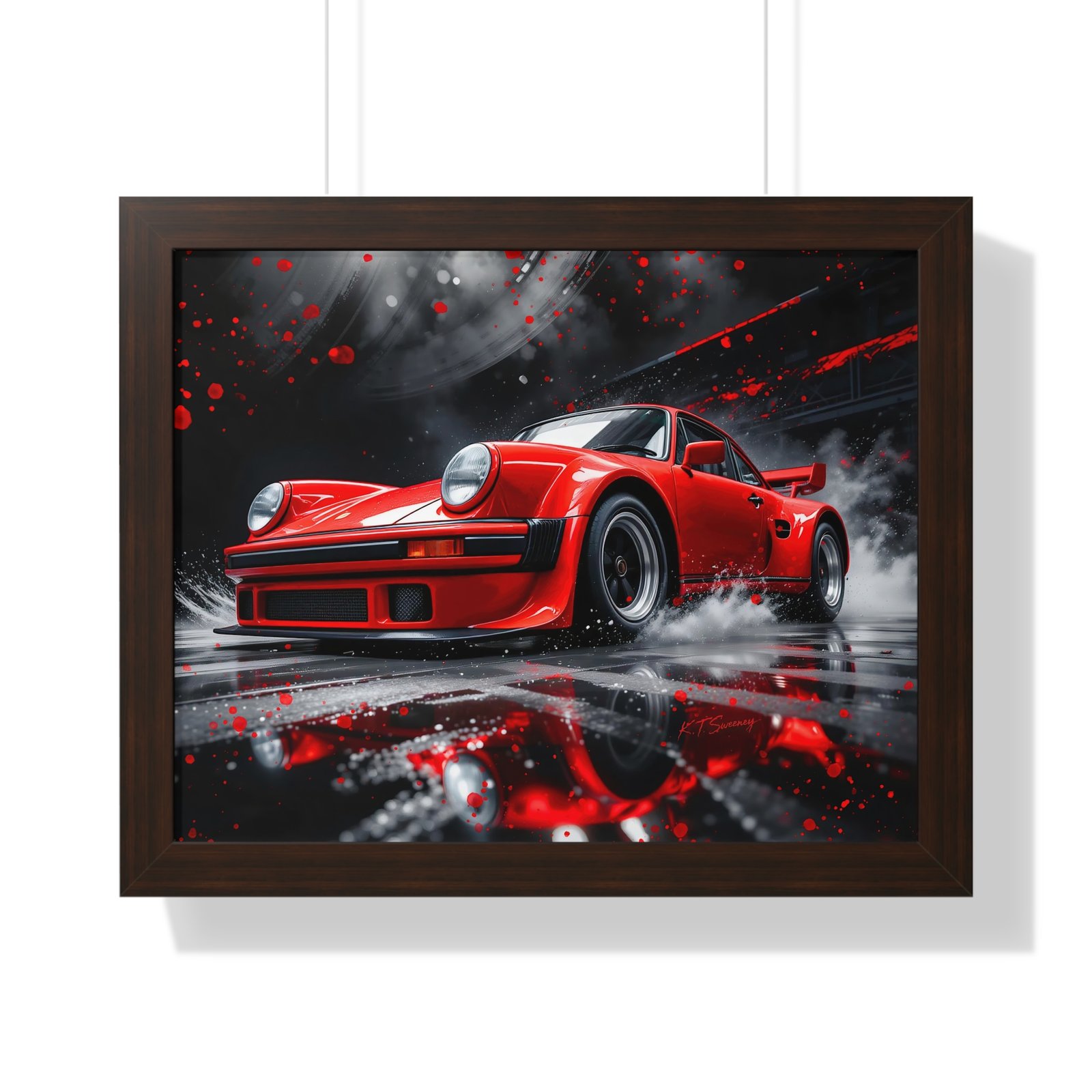 Limited Edition Porsche 930 Turbo Wall Art Framed Print in Red | Classic Porsche Collector’s Artwork - Image 10