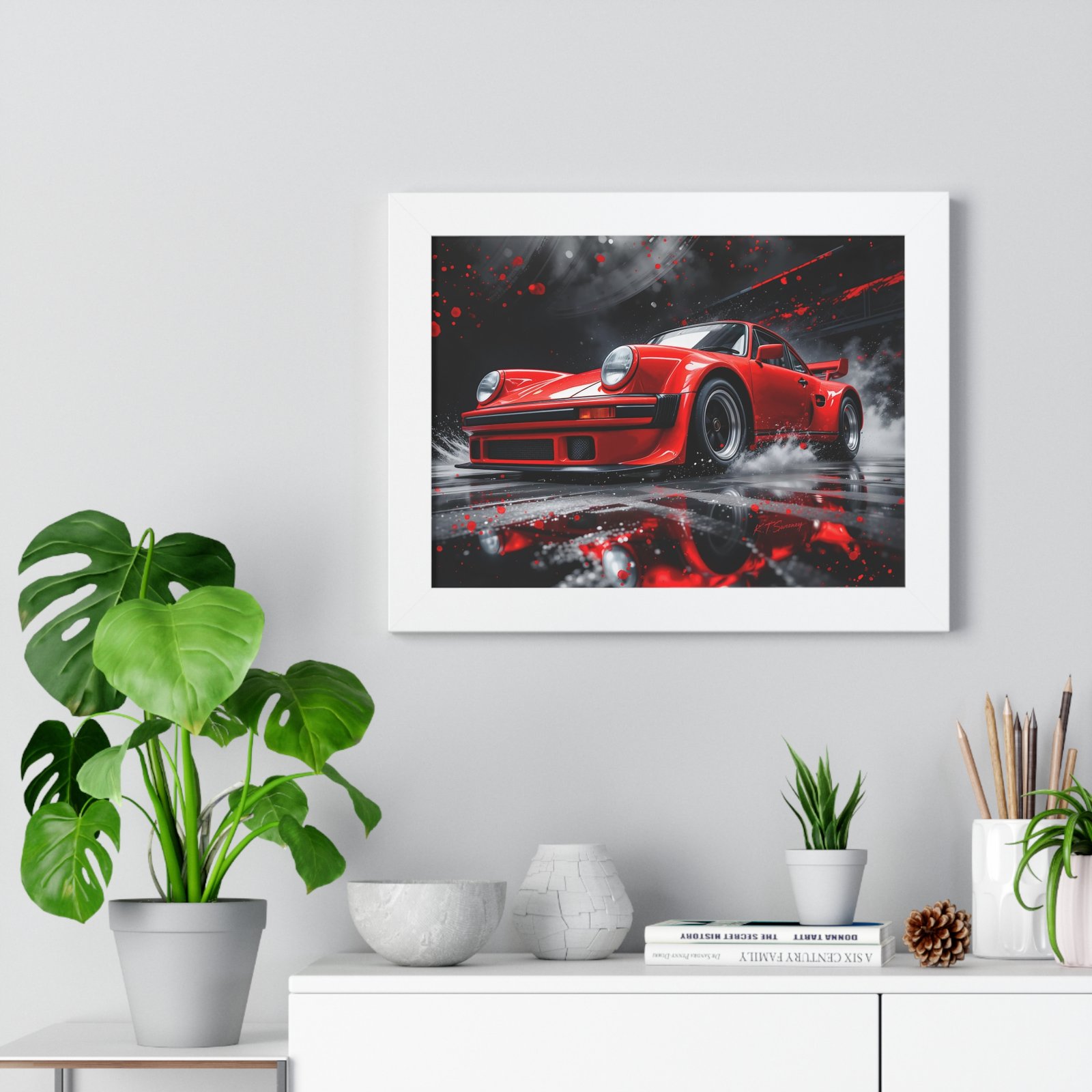 Limited Edition Porsche 930 Turbo Wall Art Framed Print in Red | Classic Porsche Collector’s Artwork - Image 35