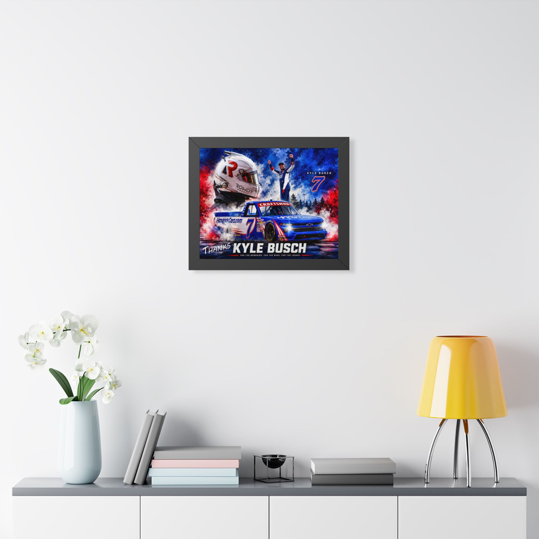 Kyle Busch #7 NASCAR Truck Tribute | Limited Edition Motorsports Wall Art | HendrickCars.com Craftsman Truck Series | Framed Racing Artwork - Image 5