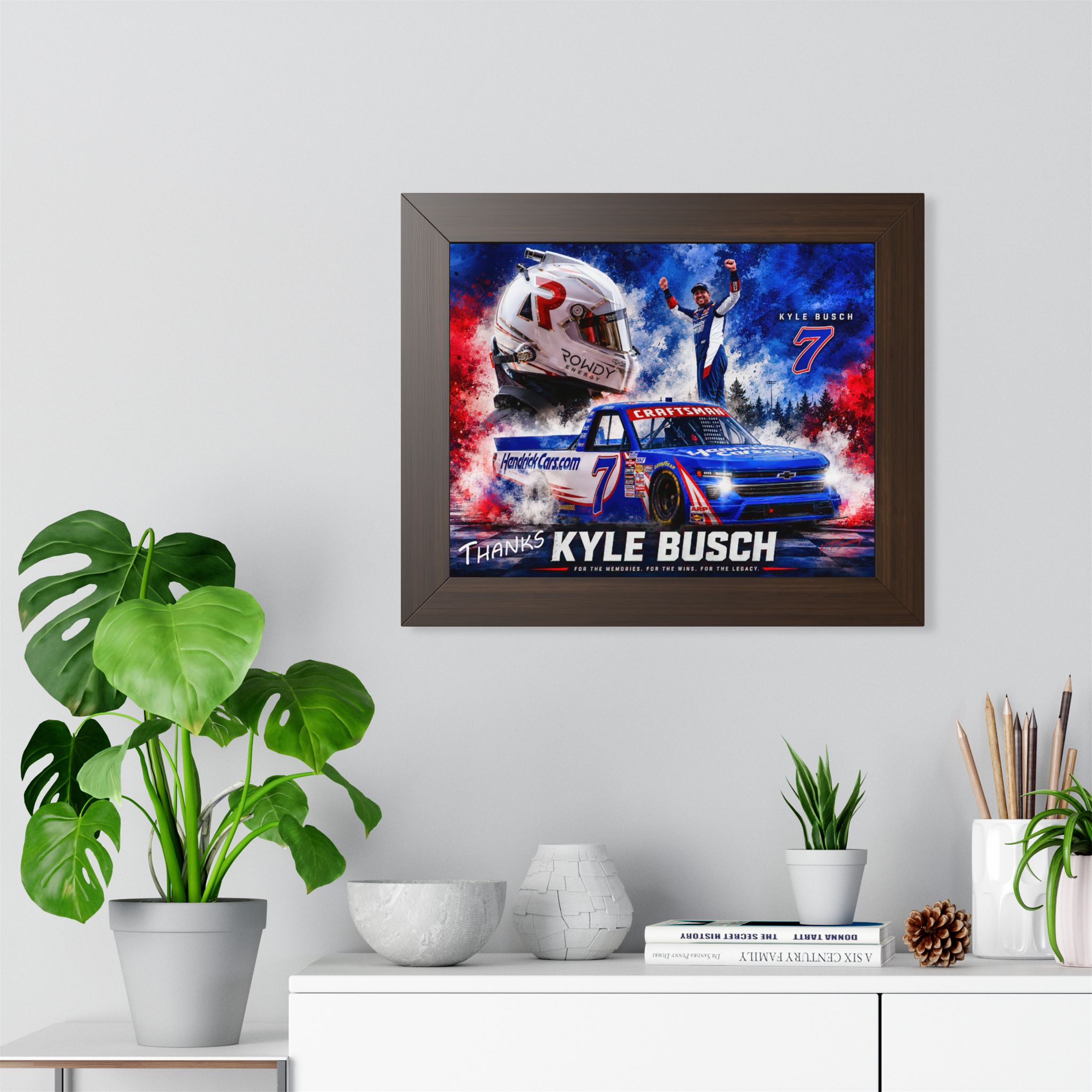 Kyle Busch #7 NASCAR Truck Tribute | Limited Edition Motorsports Wall Art | HendrickCars.com Craftsman Truck Series | Framed Racing Artwork - Image 8