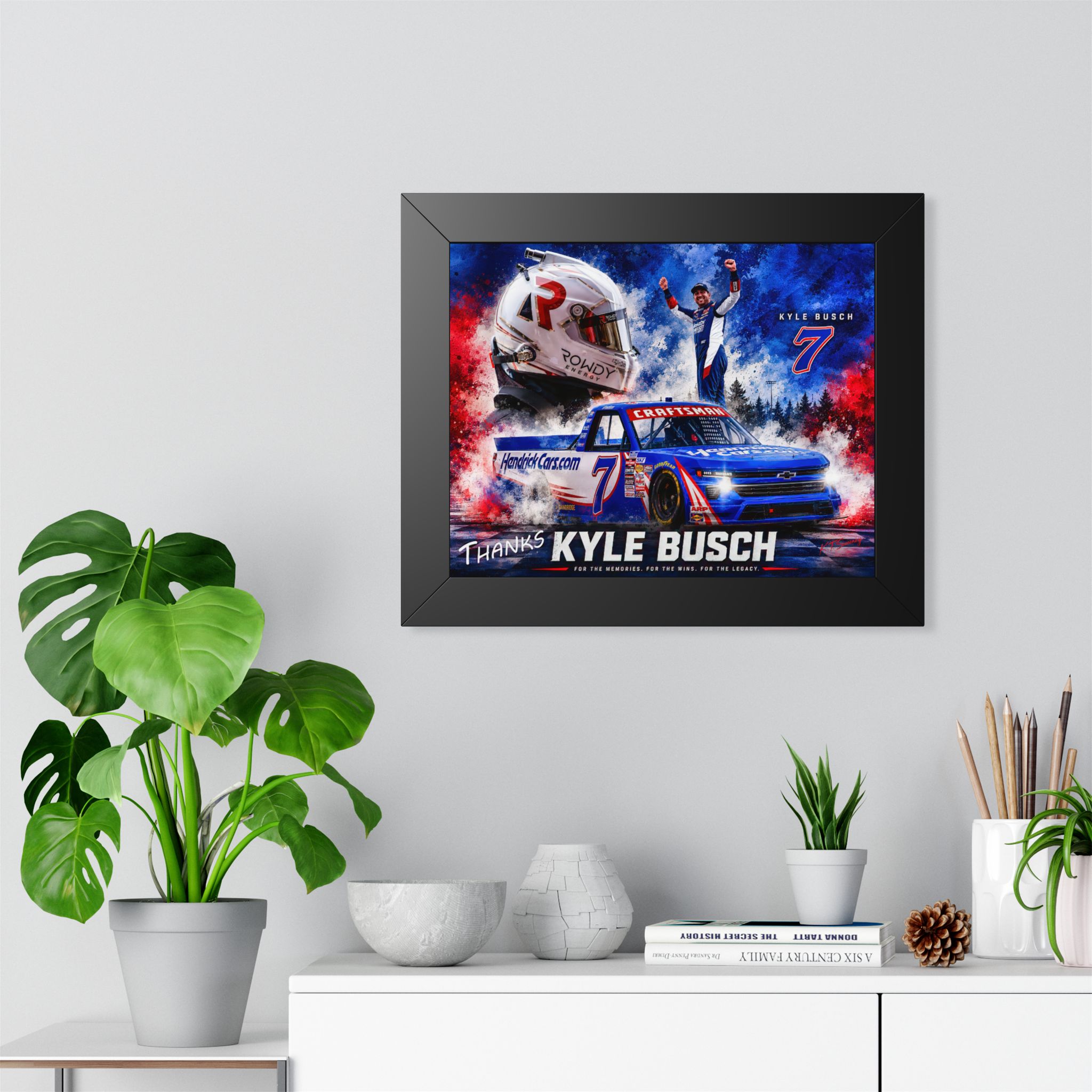 Kyle Busch #7 NASCAR Truck Tribute | Limited Edition Motorsports Wall Art | HendrickCars.com Craftsman Truck Series | Framed Racing Artwork - Image 2