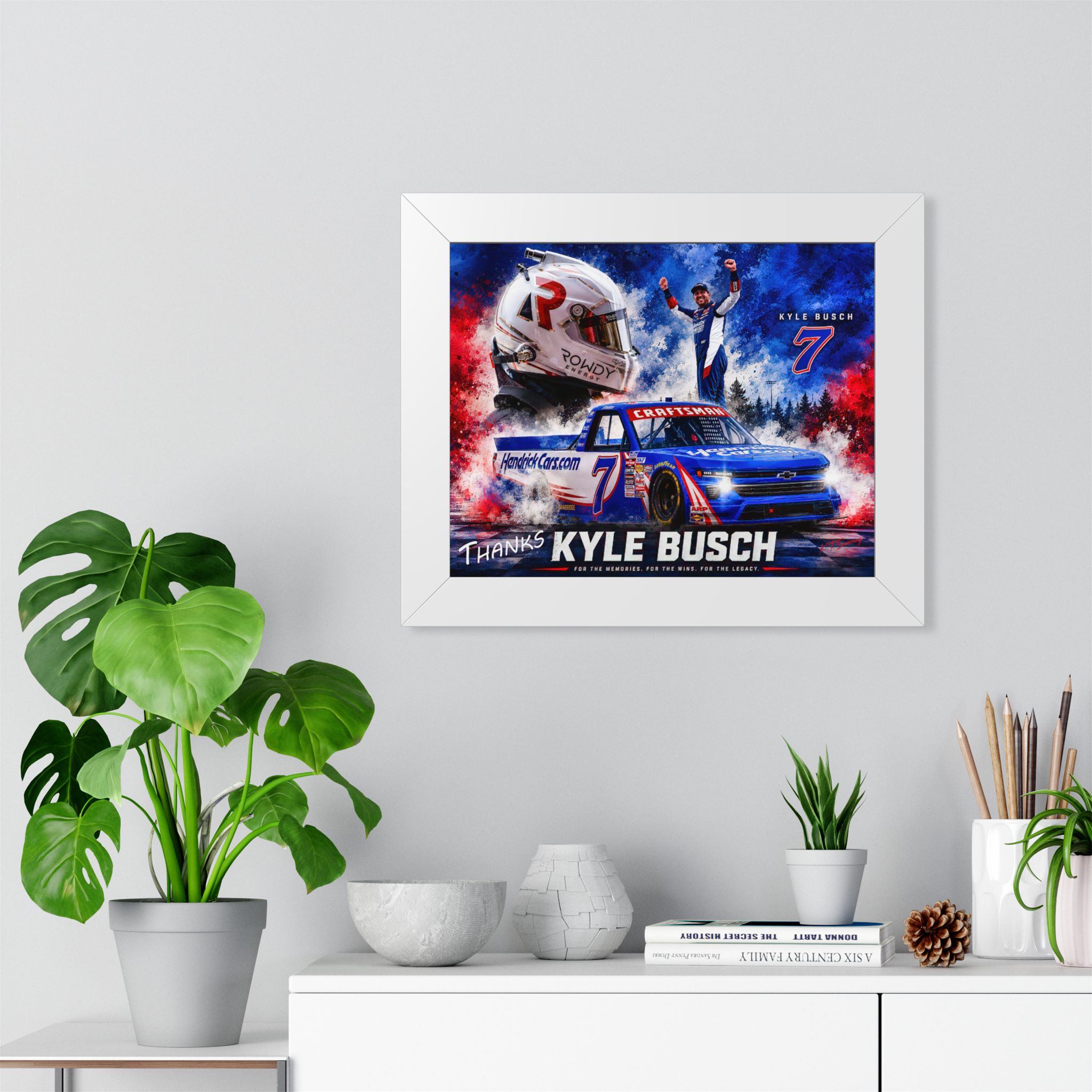 Kyle Busch #7 NASCAR Truck Tribute | Limited Edition Motorsports Wall Art | HendrickCars.com Craftsman Truck Series | Framed Racing Artwork - Image 14